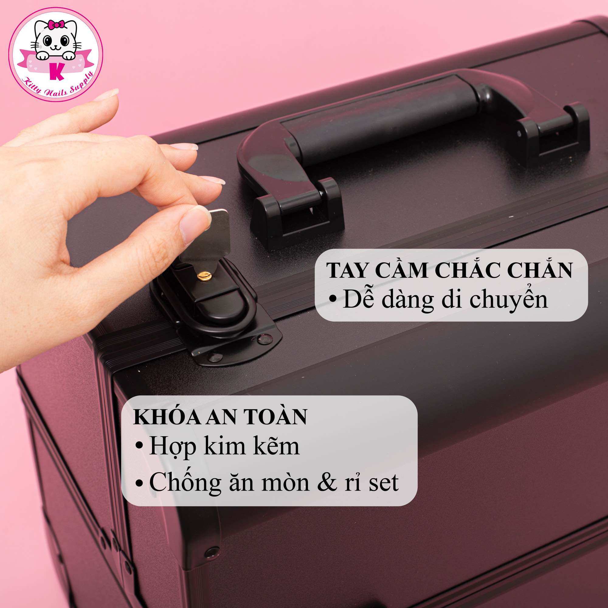 Cốp nhôm đựng dụng cụ nail- mi - phun xăm