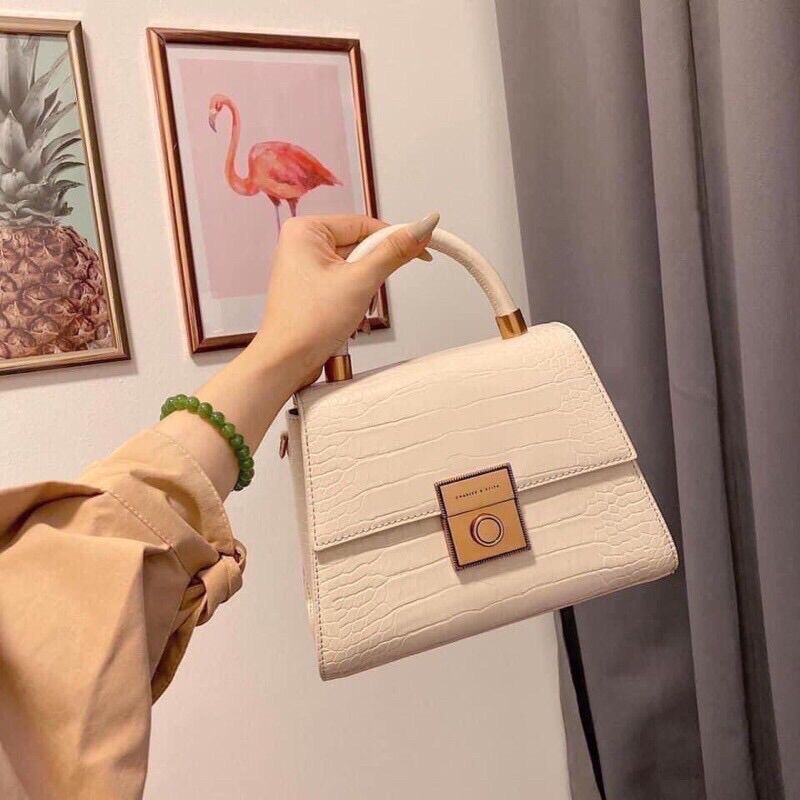 Túi xách nữ cnk quai xách da rắn size 22 xuất 1:1 kèm túi vải hãng siêu xinh hàng chuẩn ảnh