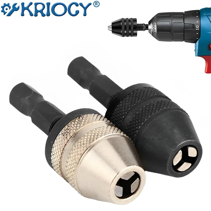 Walfront Móc Khóa Khoan Chuck Tua Vít Tác Động Điều Khiển Adapter 1/4 ''Chuôi Lục Giác Thép Coban Hợp Kim Dụng Cụ Khoan Gỗ