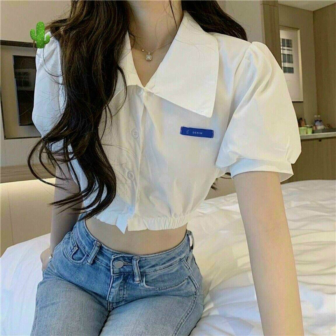 ÁO SƠ MI NỮ#HOT TREND ÁO TAY VIỀN BÈO FORM 50KG