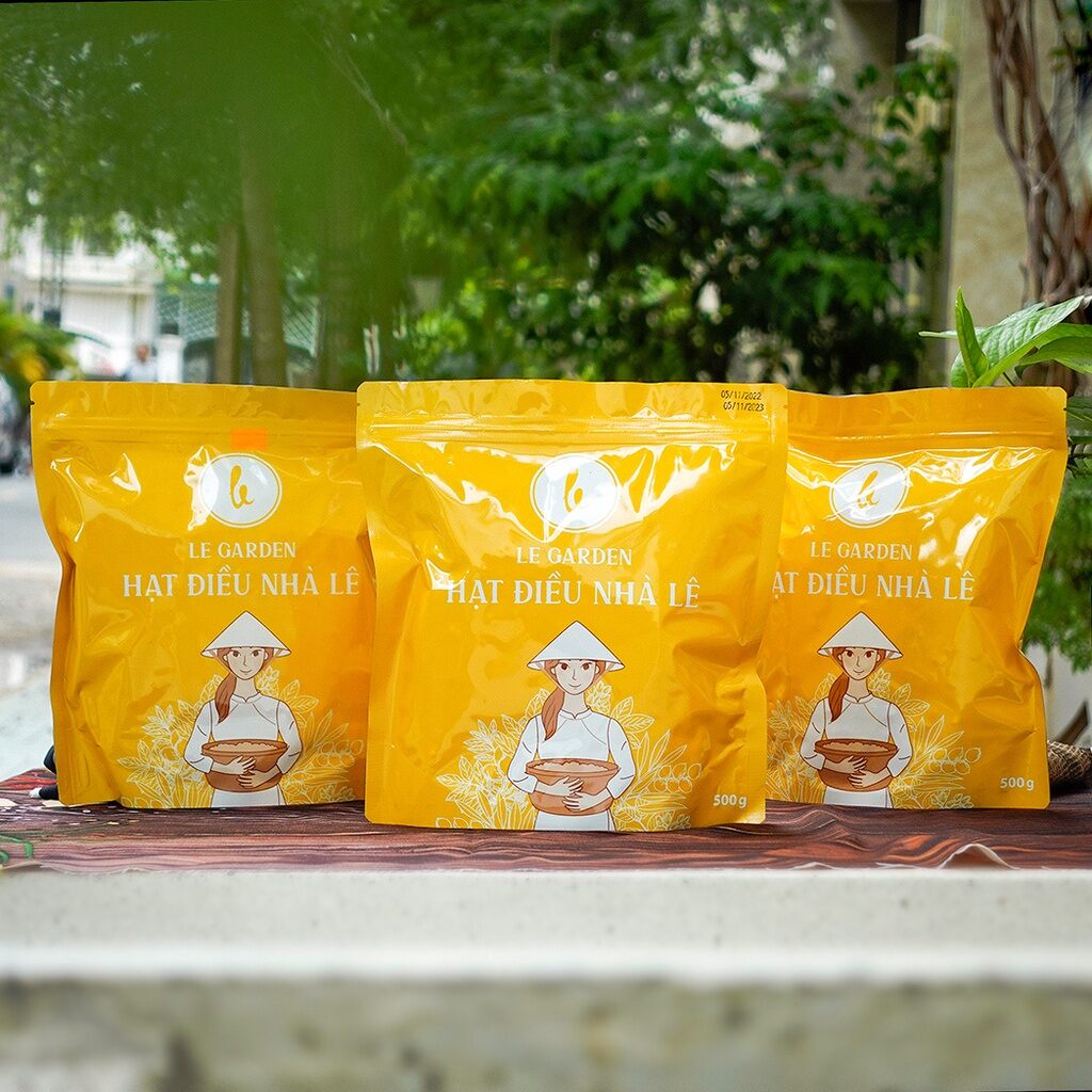 500g Hạt điều Nhà Lê rang không muối nguyên hạt còn vỏ lụa / tách vỏ