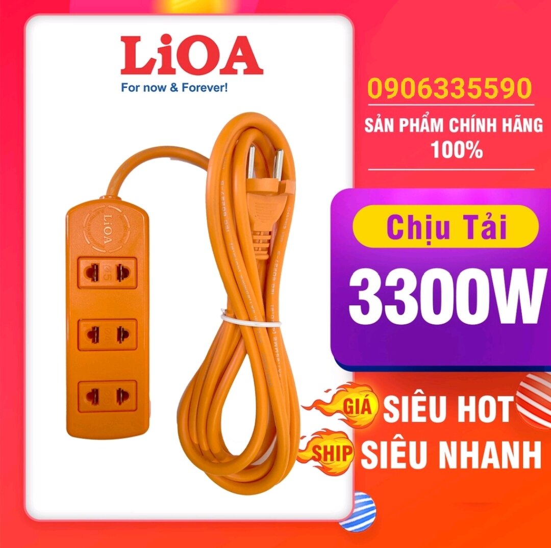 Bảng giá Ổ cắm điện LiOA công suất lớn chịu tải 3 nồi lẩu , 3 ở cắm dài 3M S3TC Phong Vũ