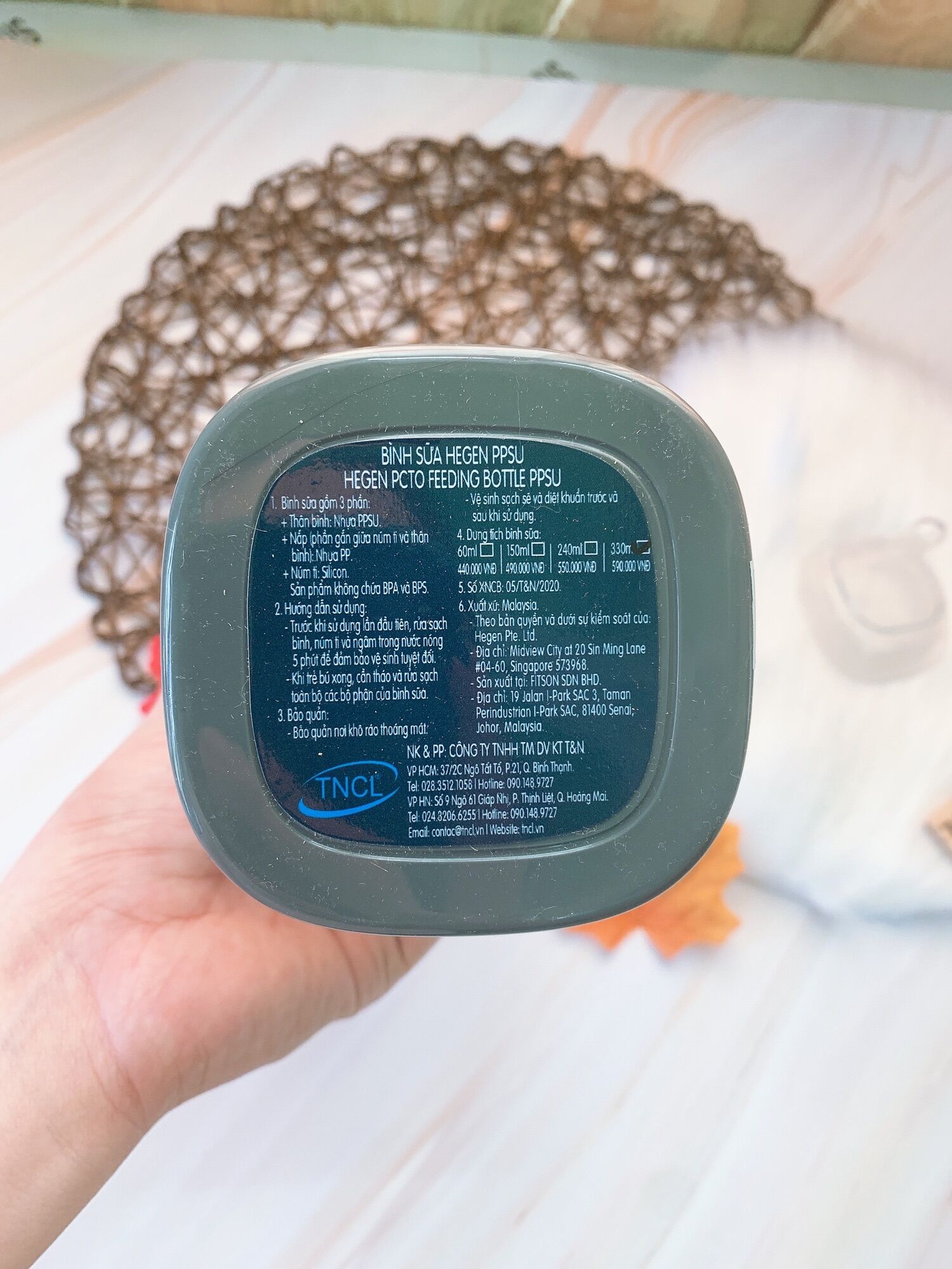 Bình sữa cao cấp HEGEN 60ml 150ml 240ml 330ml (Fullbox)