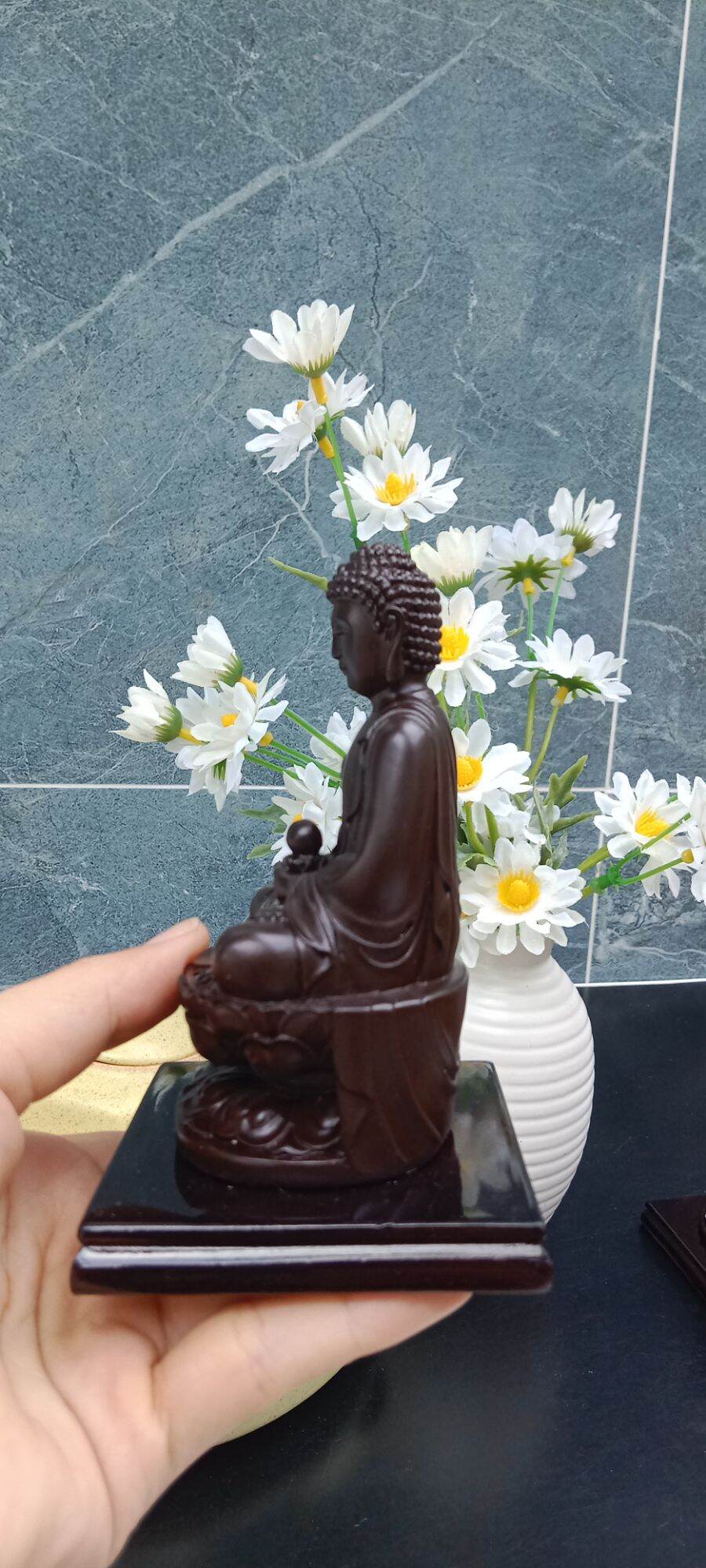 Tượng Phật A Di Đà Đế Gỗ Cao 11cm