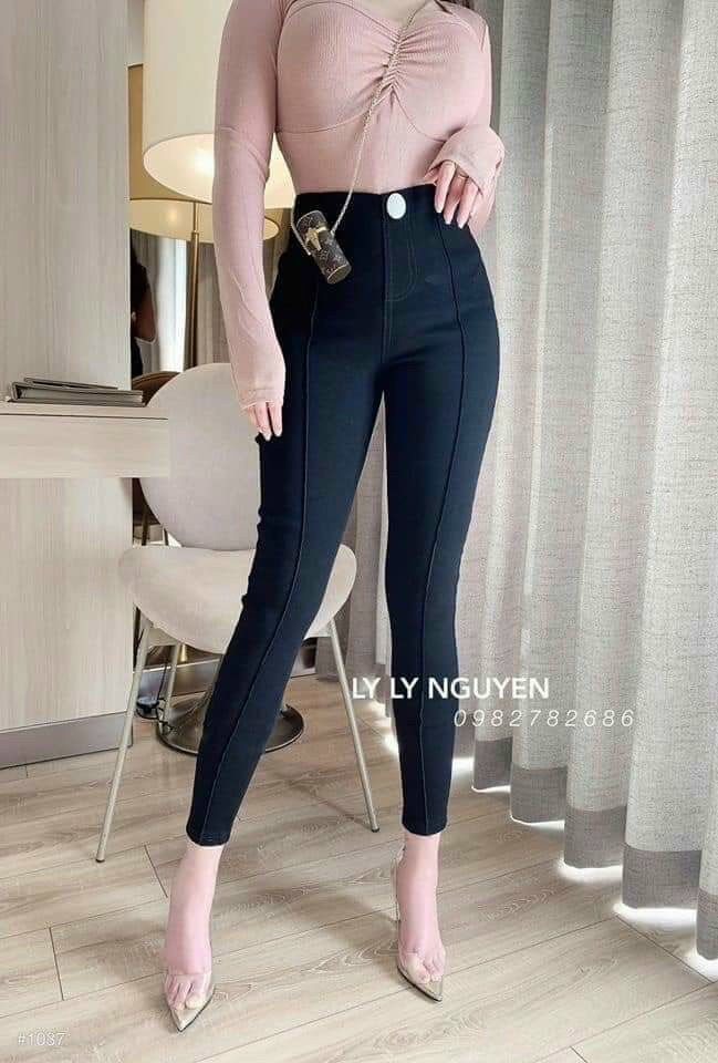 Quần bò gân cúc to siêu co giãn