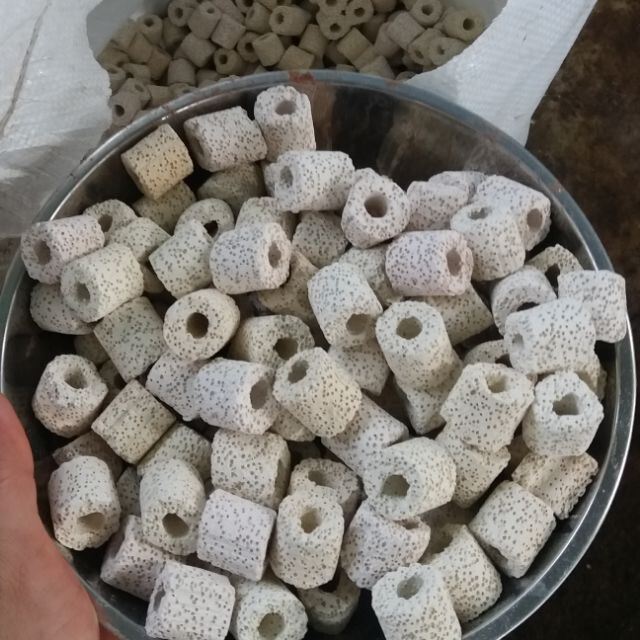 Sứ lỗ hình viên đóng bịch 200gram giá rẻ-vật liệu lọc nước cho bể cá