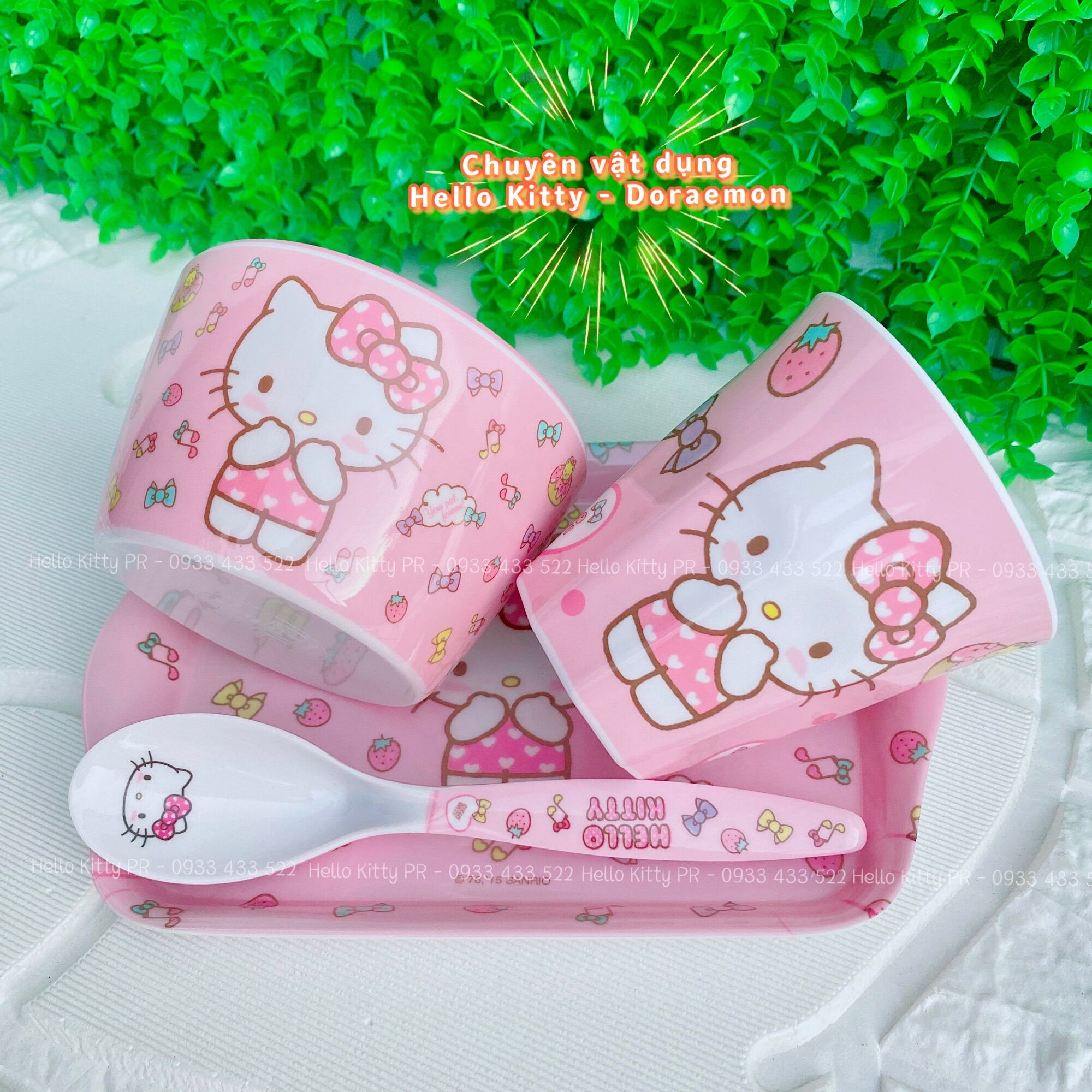 COMBO CHÉN LY MUỖNG DĨA HELLO KITTY