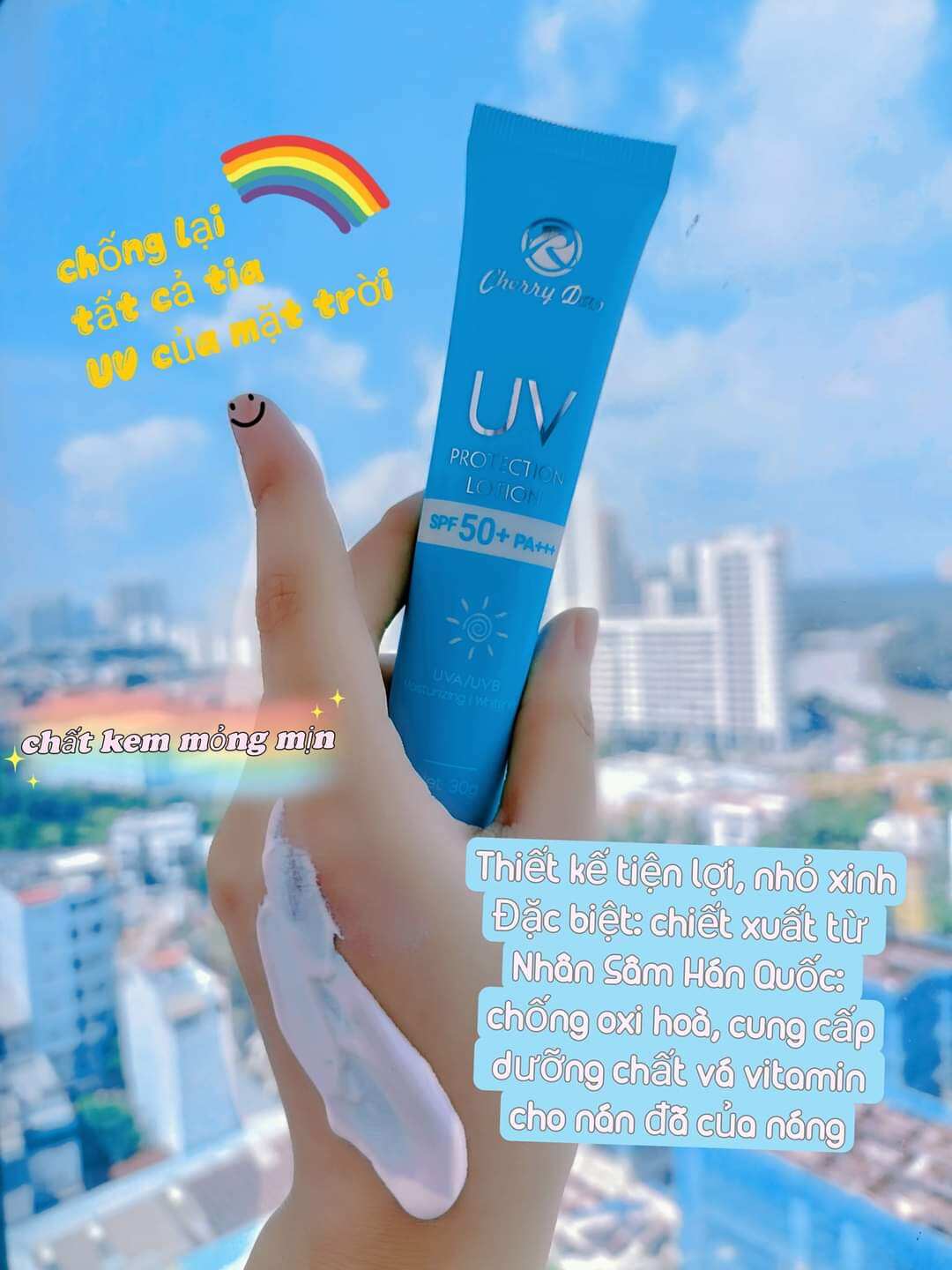 Kem chống nắng nhân sâm - ngọc trai chống nắng trắng da CRD