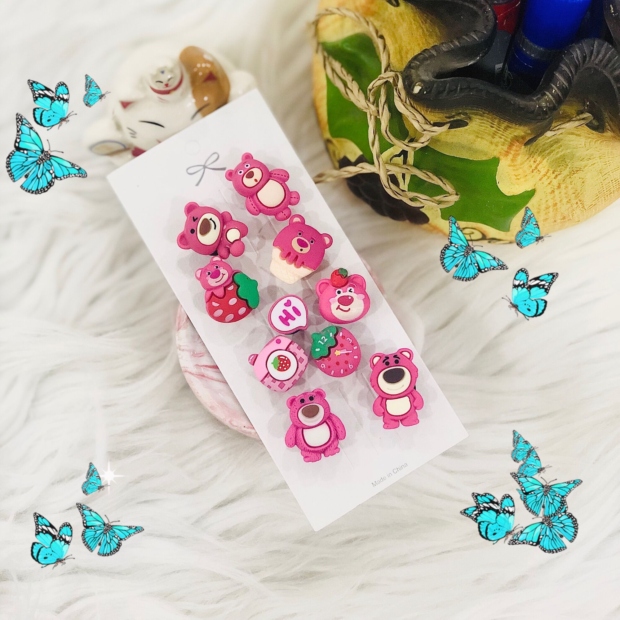 SET 10C CHARM GẮN DÉP GẤU LOTSO