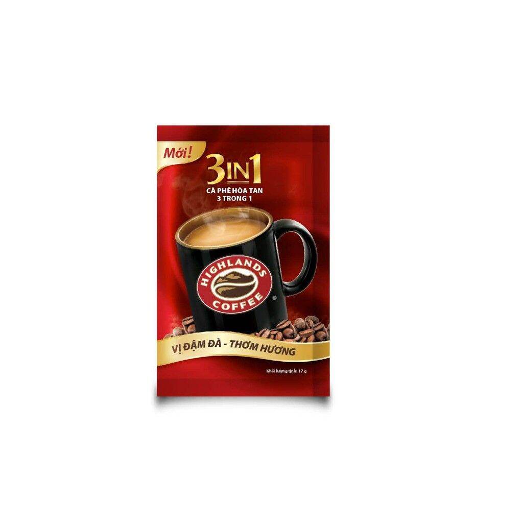 [Combo 3 hộp] Cà phê Highlands coffee 3in1 hòa tan (10 gói x 17g)