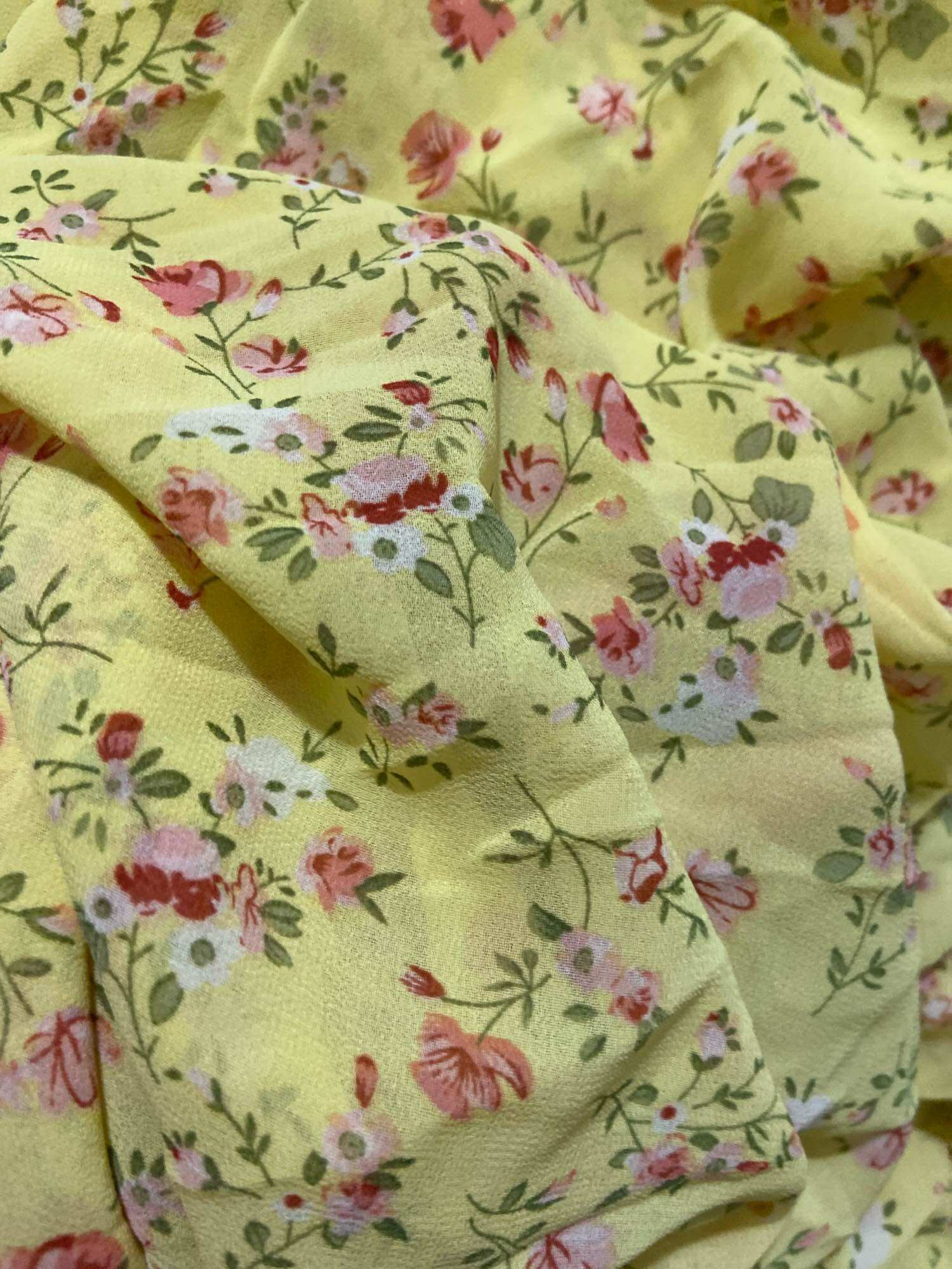 65cm vải von hoa xinh (Tặng lót) chất mềm mịn khổ 1m5(L8)