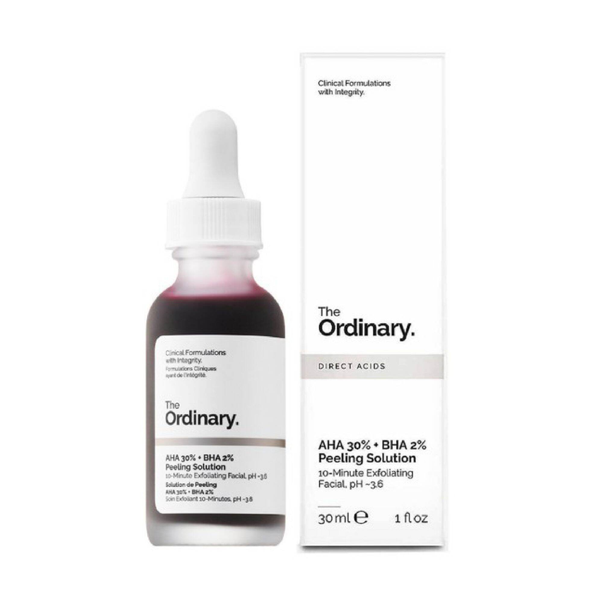 Serum tẩy tế bào chết, giảm mụn the ordinary aha 30% bha 2% peeling solution