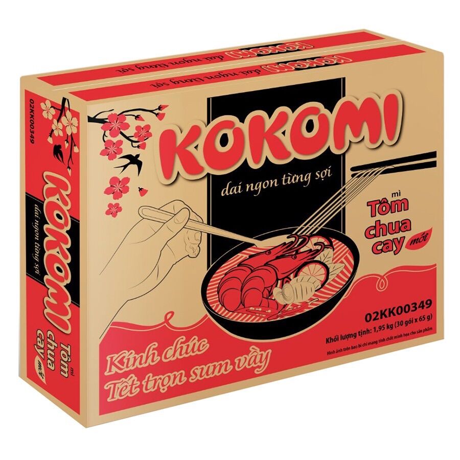 Thùng mì Kokomi Tôm chua cay 65g