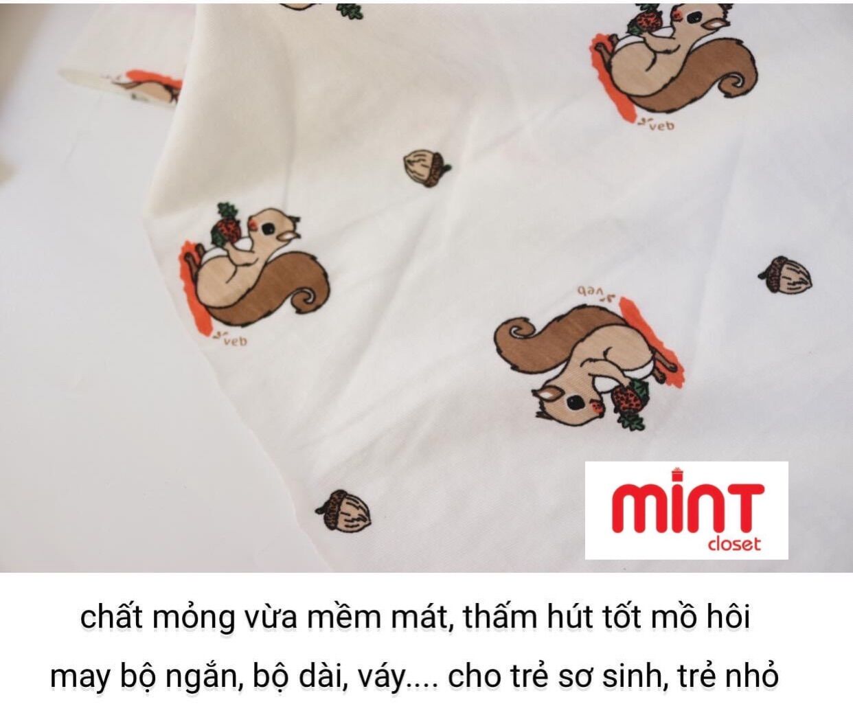 Vải cotton 2 chiều may đồ cho bé t02/22
