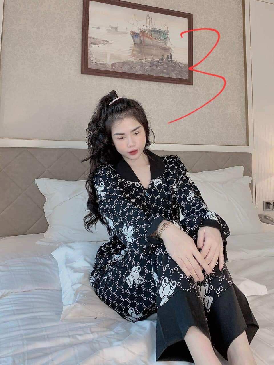 Bộ Pijama nữ tay dài quần dài dễ thương