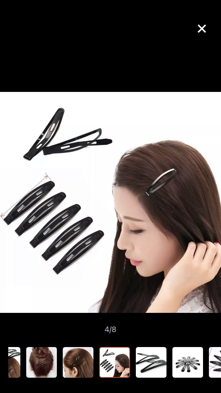 Vỉ 10 chiếc cặp tóc kẹp mái đen IN