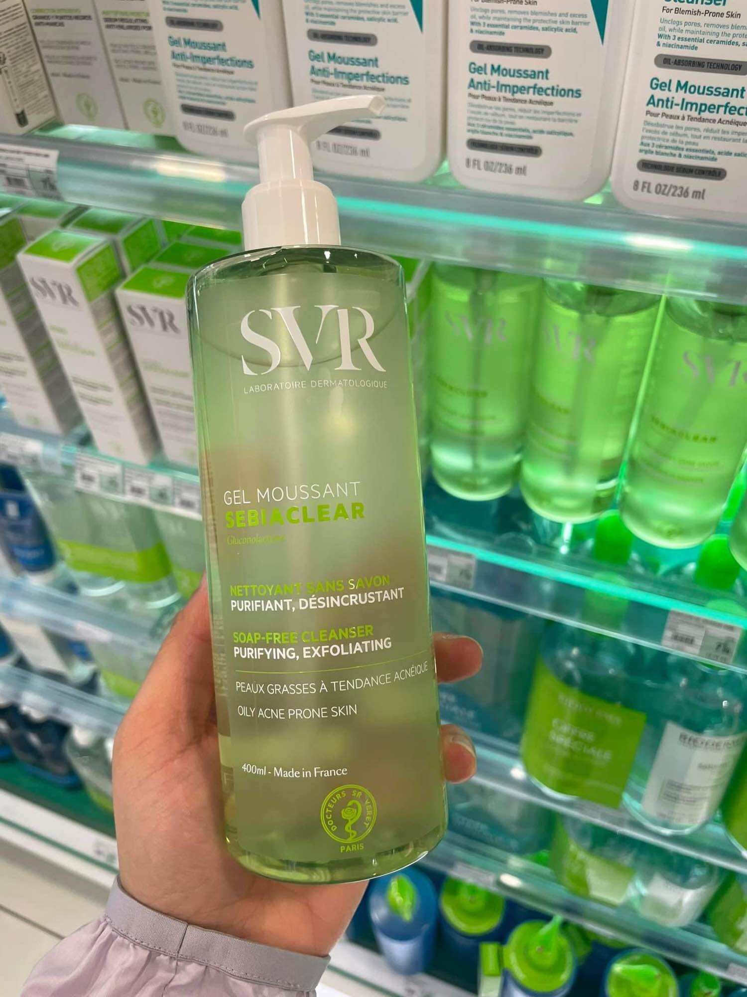 Sữa rửa mặt dạng gel SVR 400ml da dầu mụn nhạy cảm