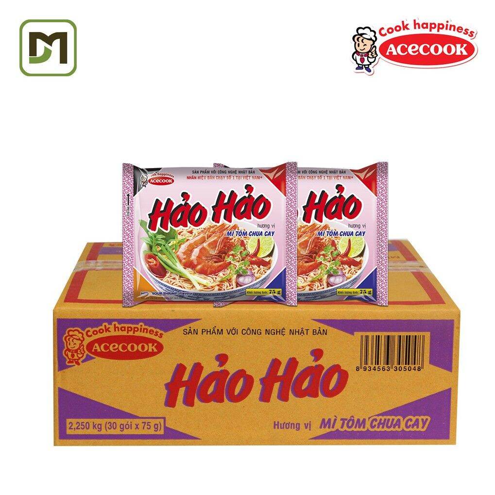 Thùng mì Hảo Hảo vị Tôm Chua caʏ 75g x 30 gói Acecook