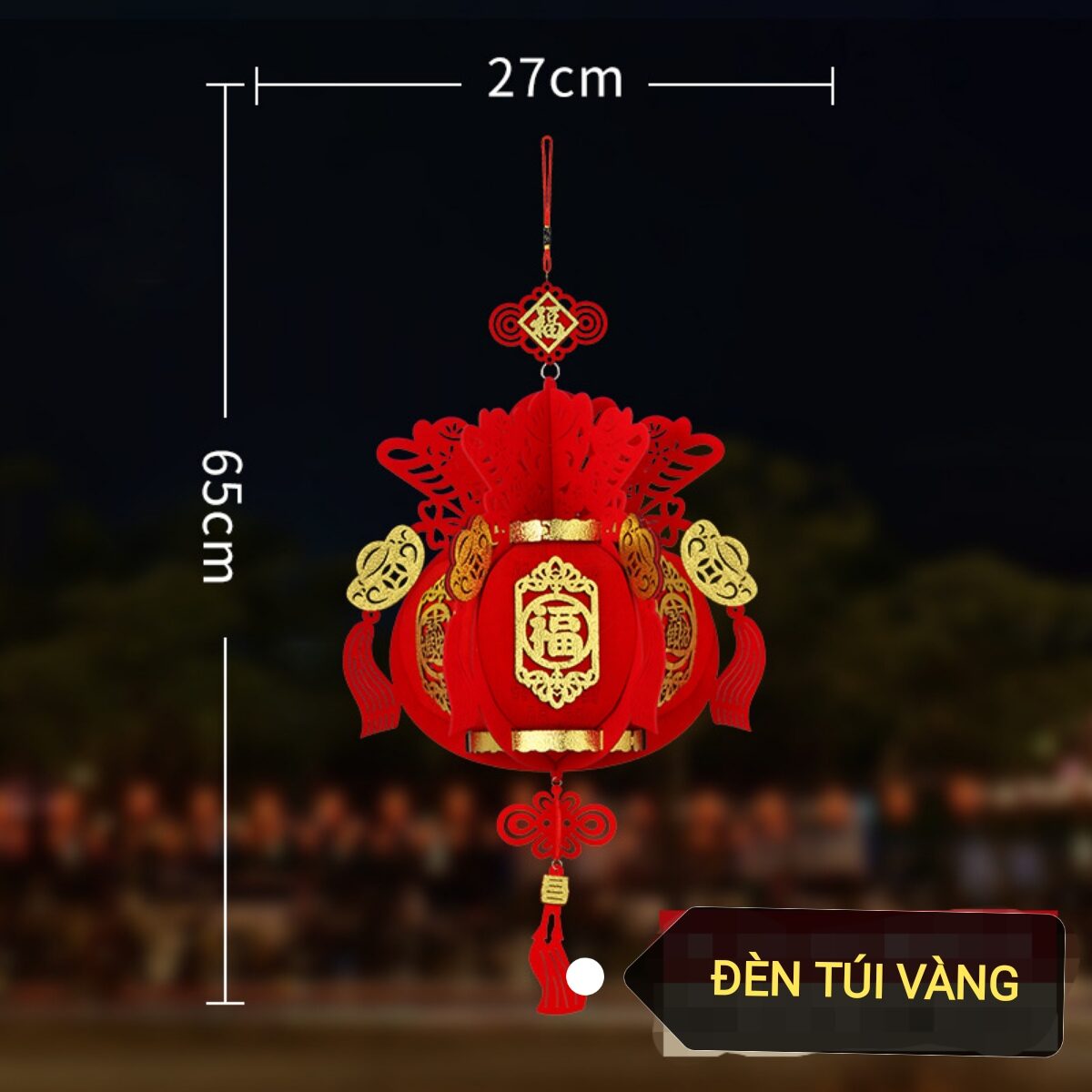 Lồng đèn cung đăng vải nỉ phủ nhung cao cấp