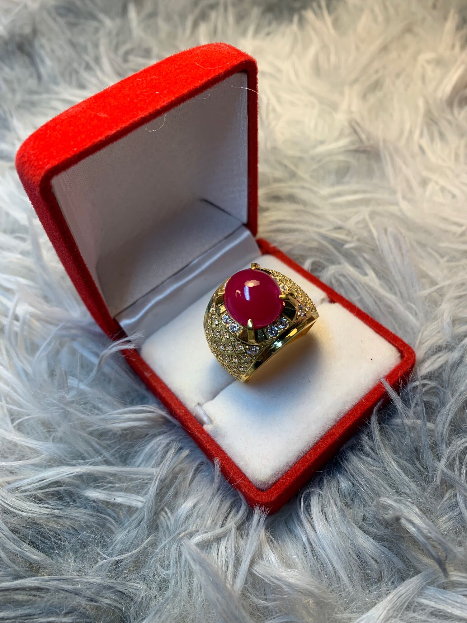 Nhẫn Bạc Đá Ruby