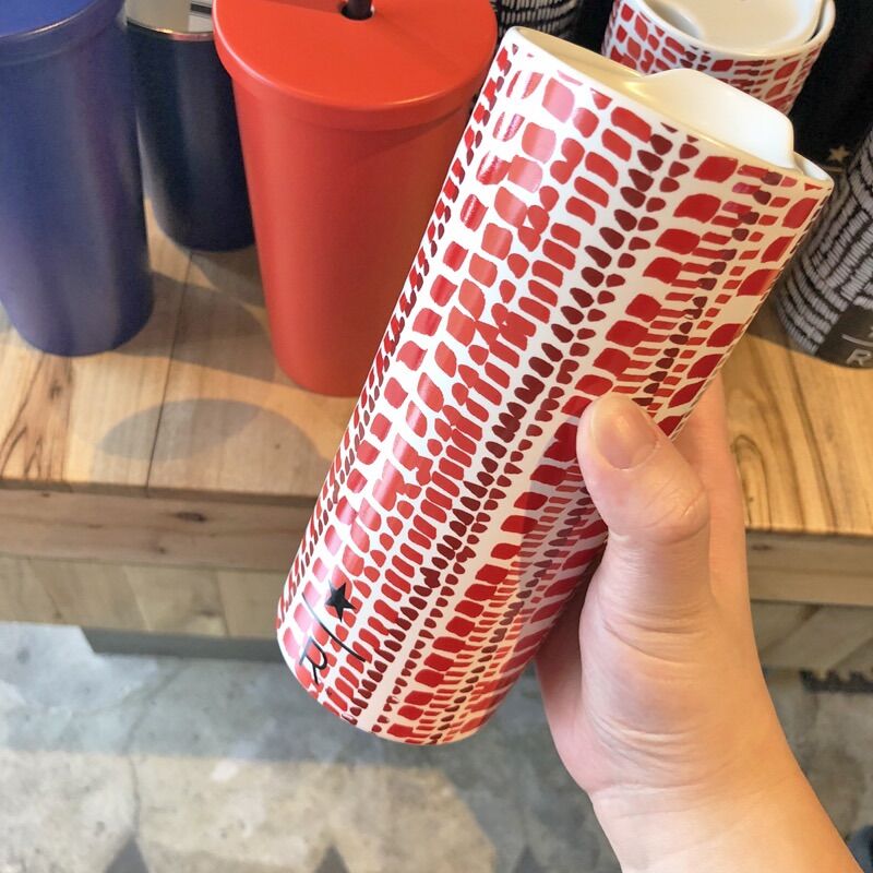 [STARBUCKS SINGAPORE] - BỘ ĐÔI CỐC SỨ RESERVE BLACK/ RED ZEBRA DOUBLE WALL CERAMIC MUG 10oz