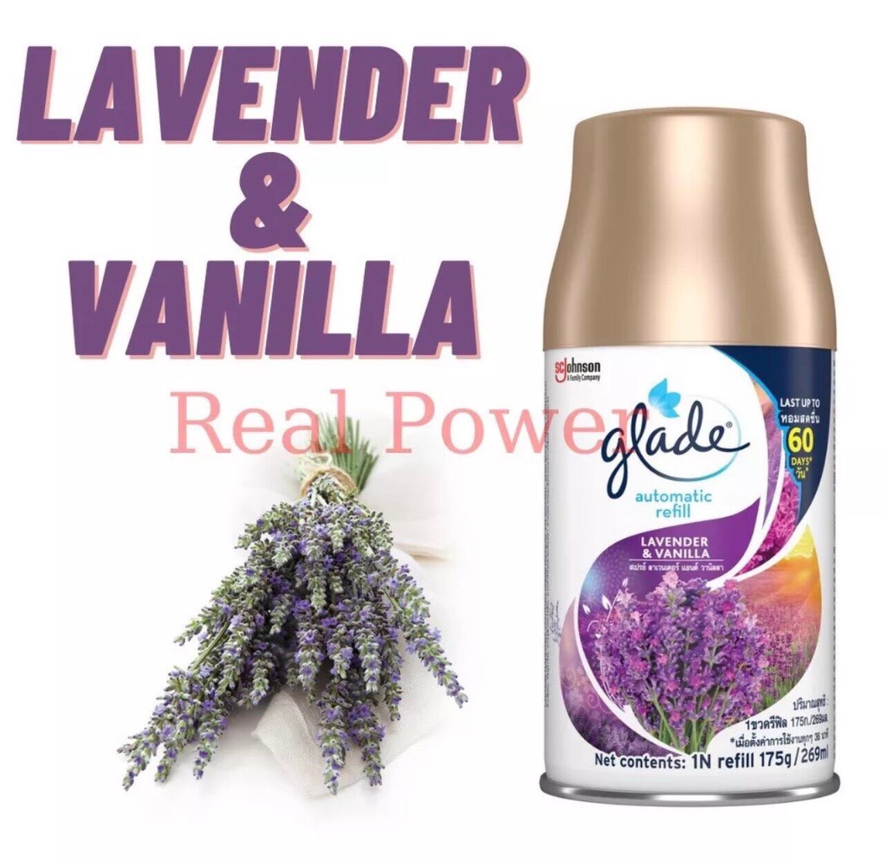Xịt thơm phòng tự động Glade hương levender