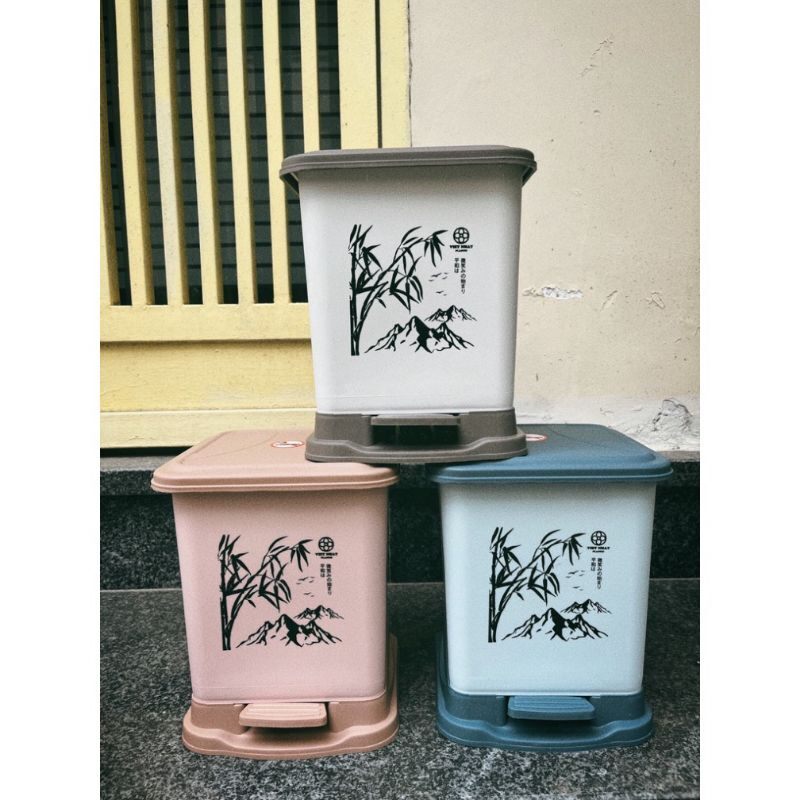 thùng rác bật nắp vuông thông minh:5 lít-7 lít