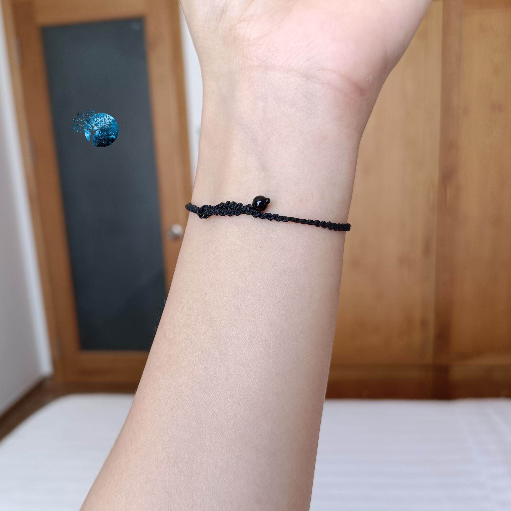 Vòng tay tết dây đá kyanite 5mm