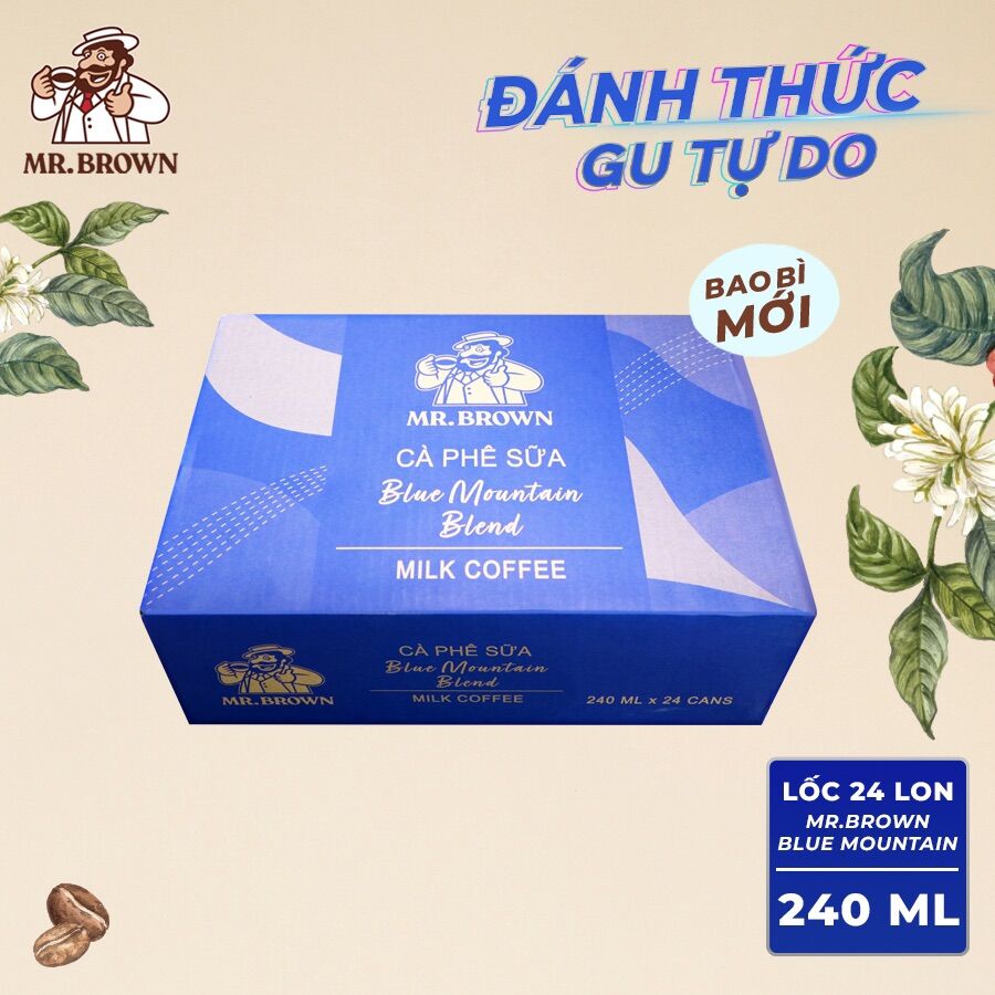 Thùng 24 lon cà phê Mr.Brown Blue Mountain (240ml)