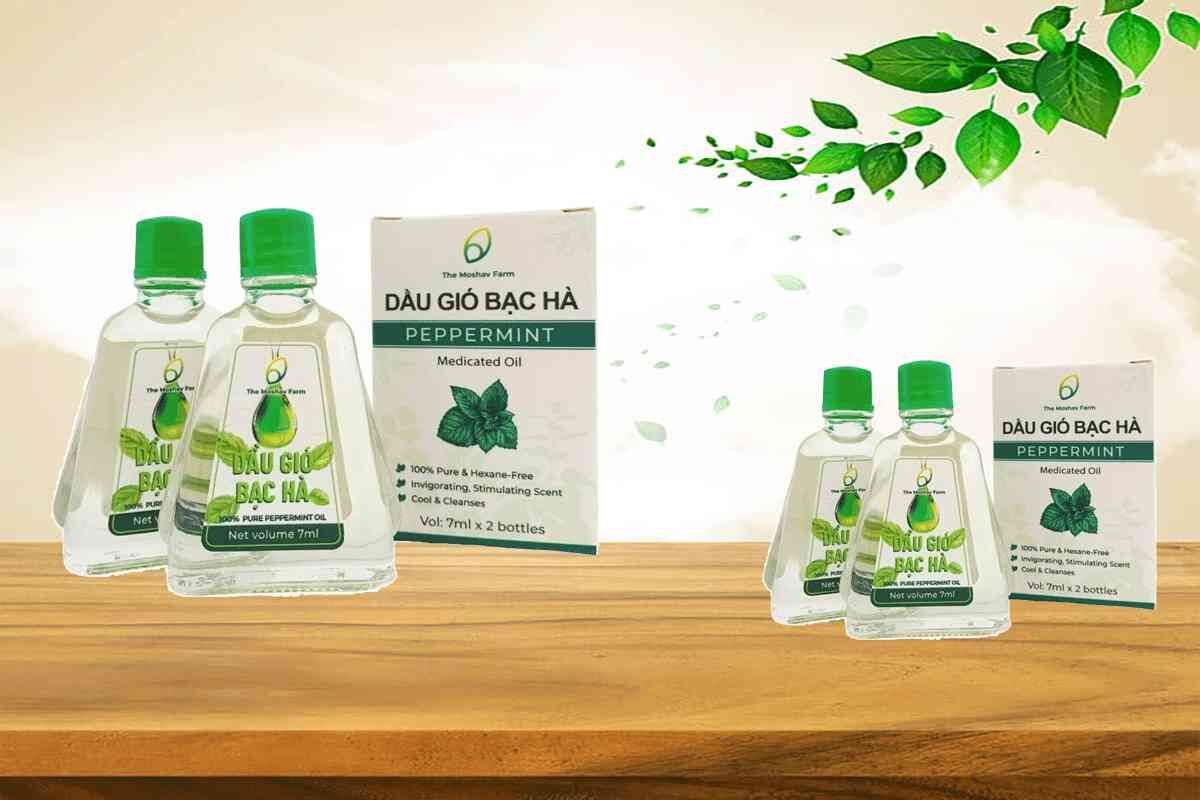 Dầu gió bạc hà The Moshav Farm ( 1 hộp 2 chai )