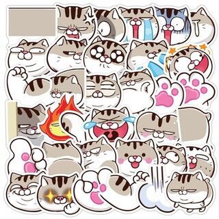 Sticker mèo bụng bự ami 30-60 hình ép lụa khác nhau/ Combo hình dán mèo mập ami bụng bự