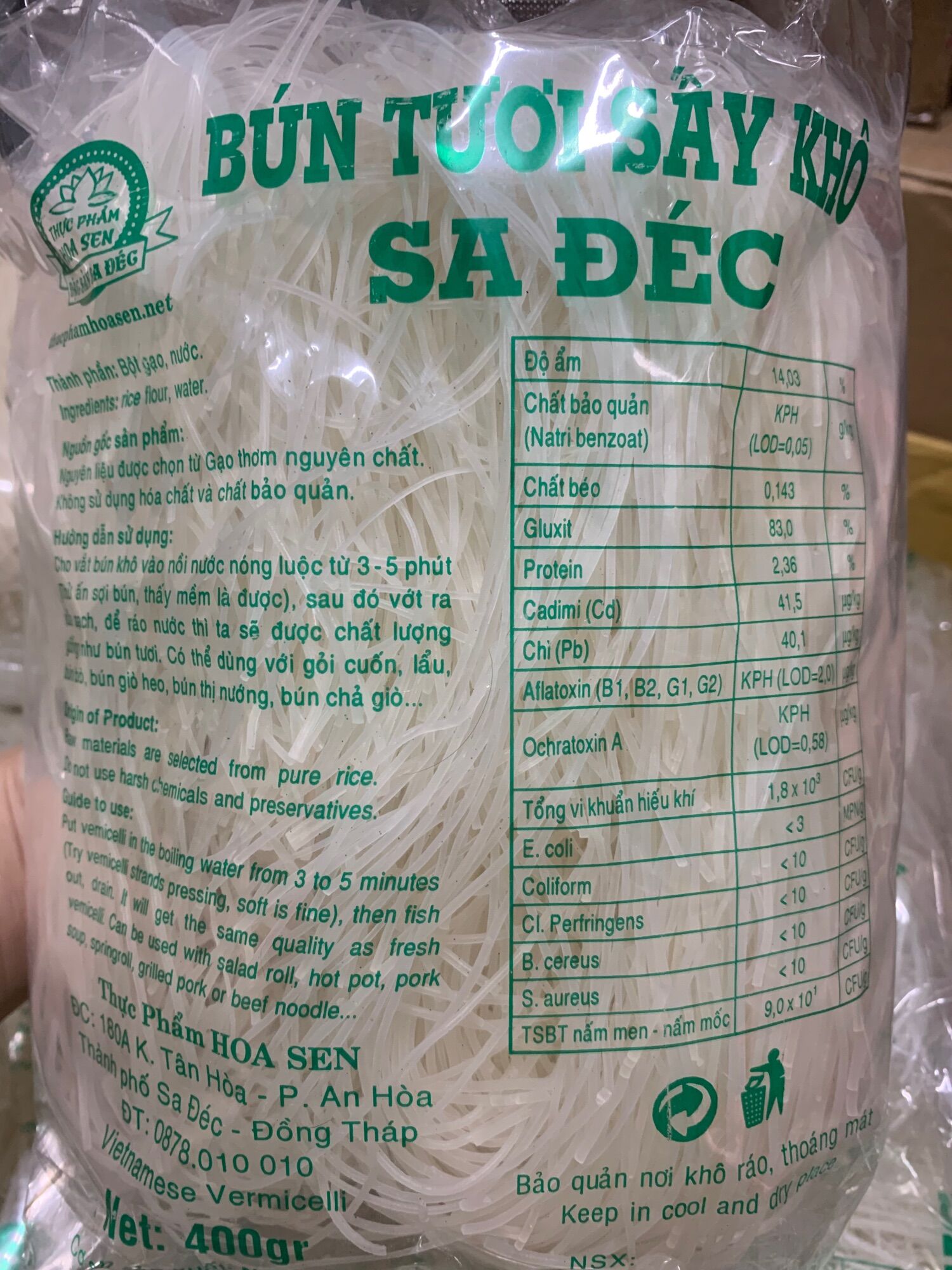 Bún tươi sấy khô sa đéc