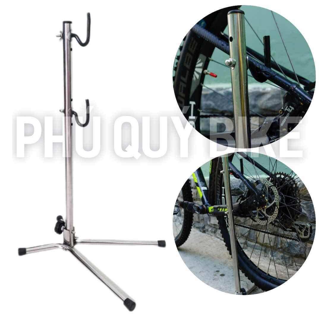 Chân chống dựng xe đạp chữ l inox