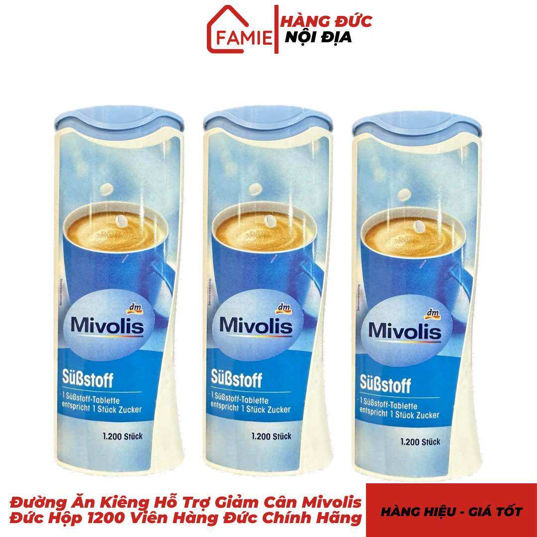 Đường ăn kiêng Mivolis dành cho người tiểu đường, hỗ trợ giảm cân hàng Đức chính hãng 1200 viên - Hàng Đức