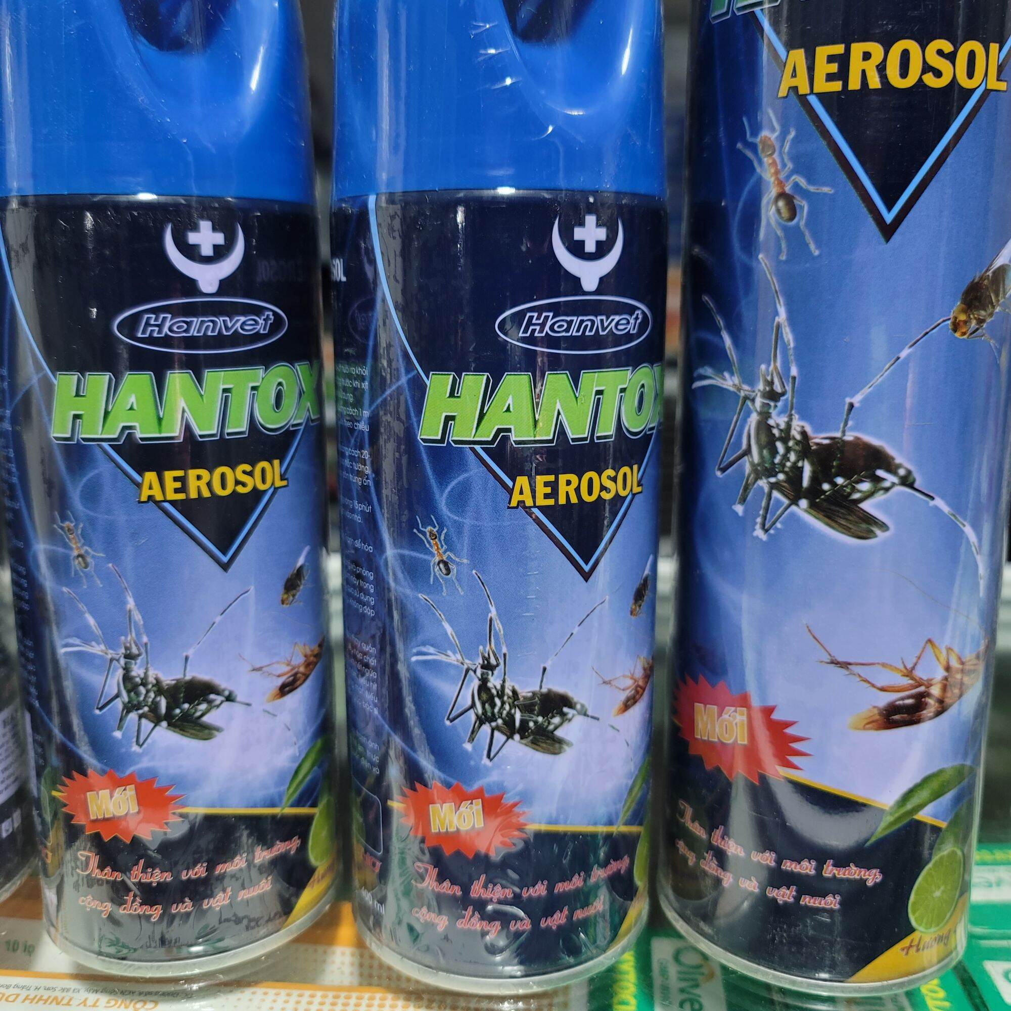 Bình xịt muỗi, ruồi, kiến, gián Hantox aerosol ( 400ml và 600ml)