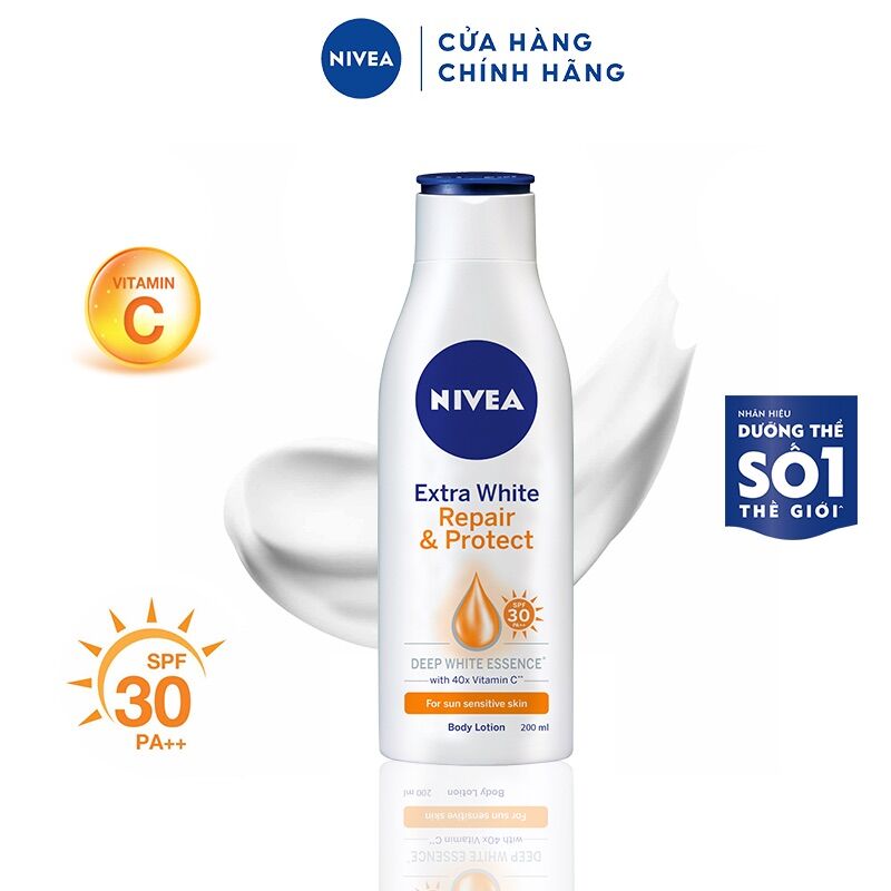 Sữa dưỡng thể NIVIA dưỡng trắng ngày và đêm 200ml