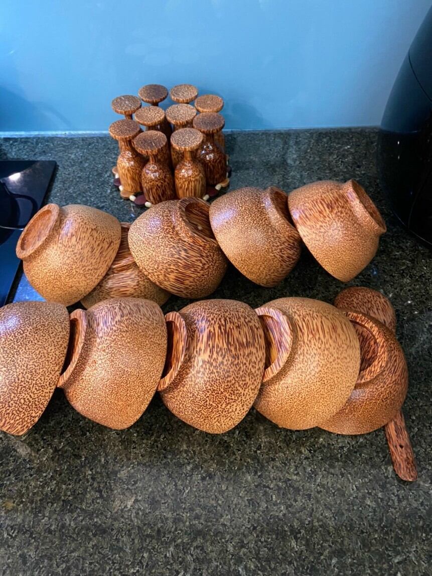 Bộ chén làm từ gỗ dừa chén ăn cơm
