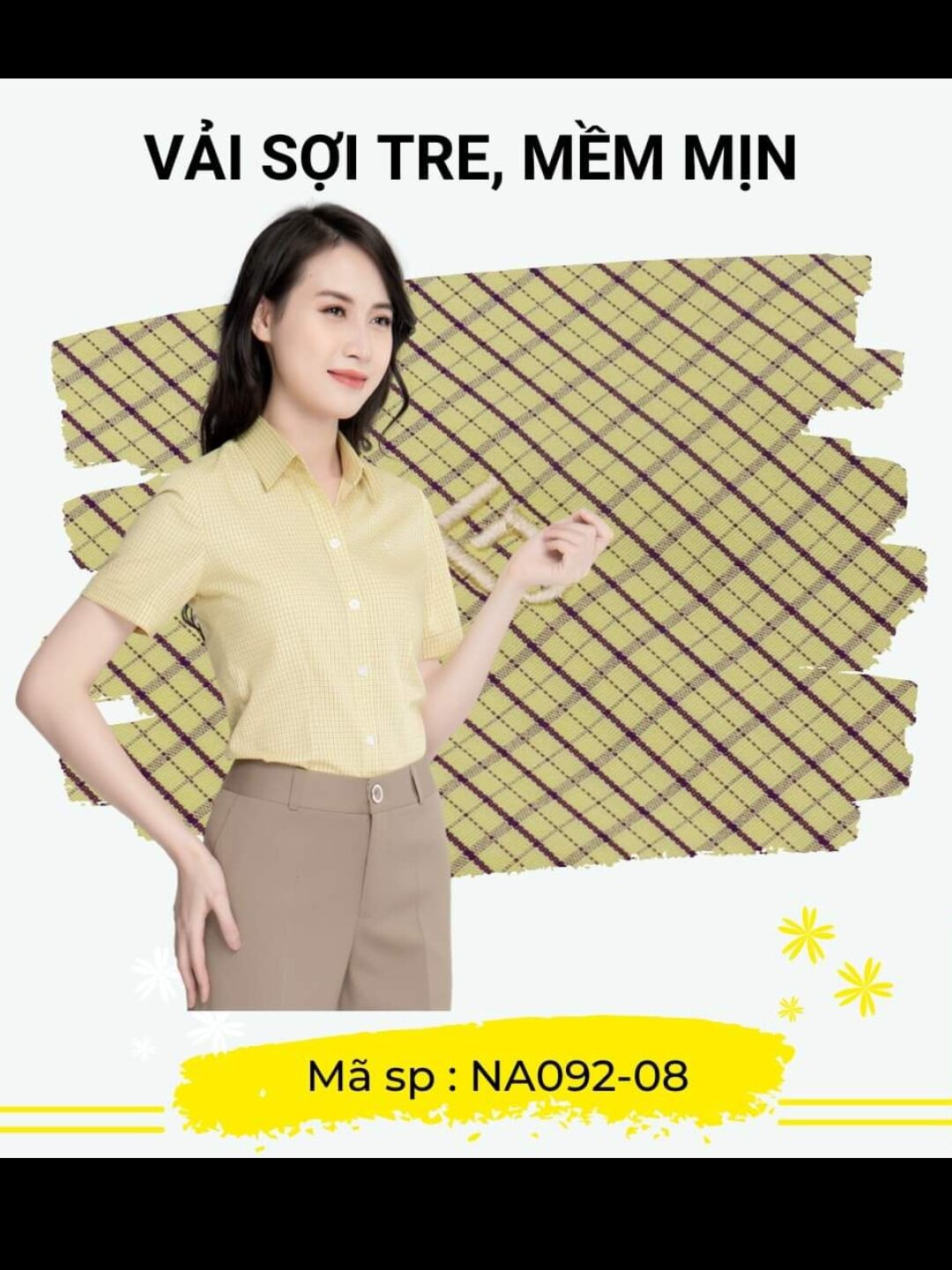Áo sơ mi nữ Thái Hòa sọc caro đủ màu tay ngắn