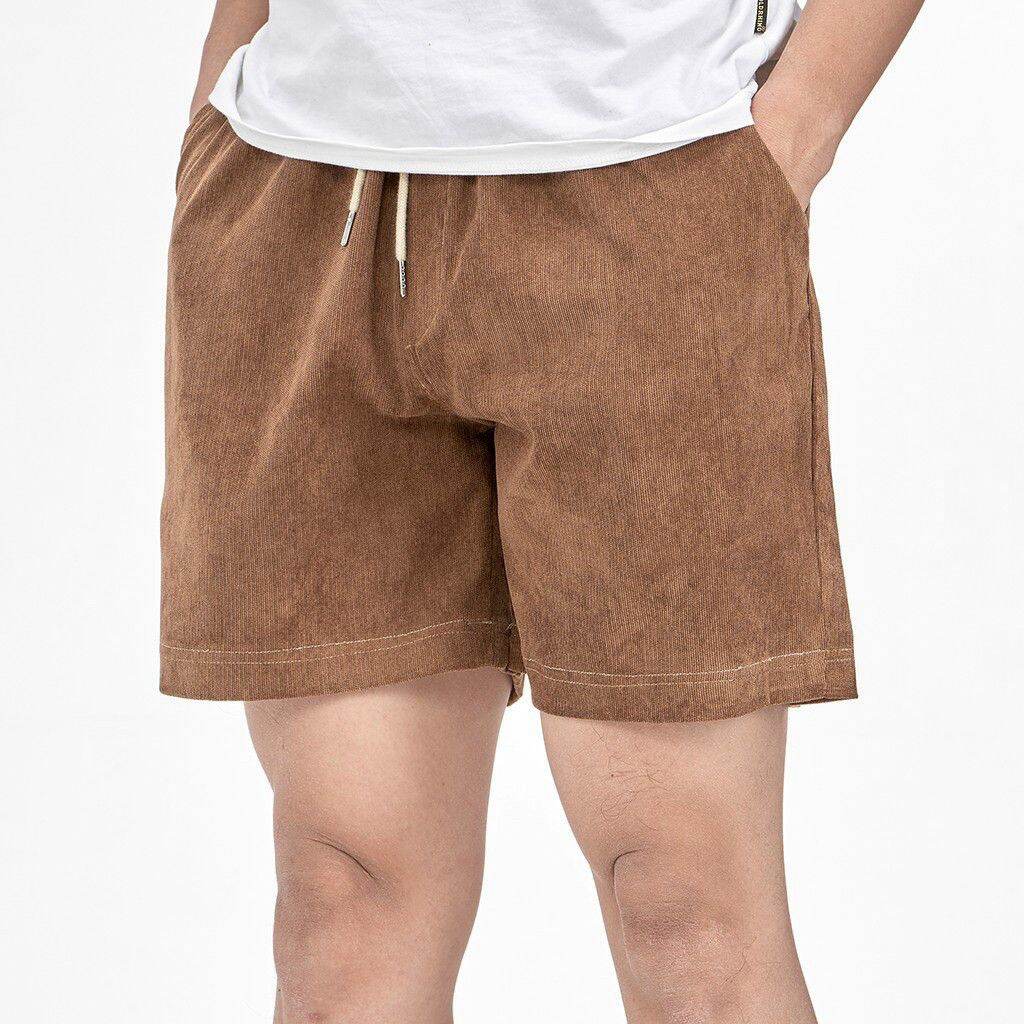 Quần short đùi nam nhung gân lưng thun đẹp dễ thương.