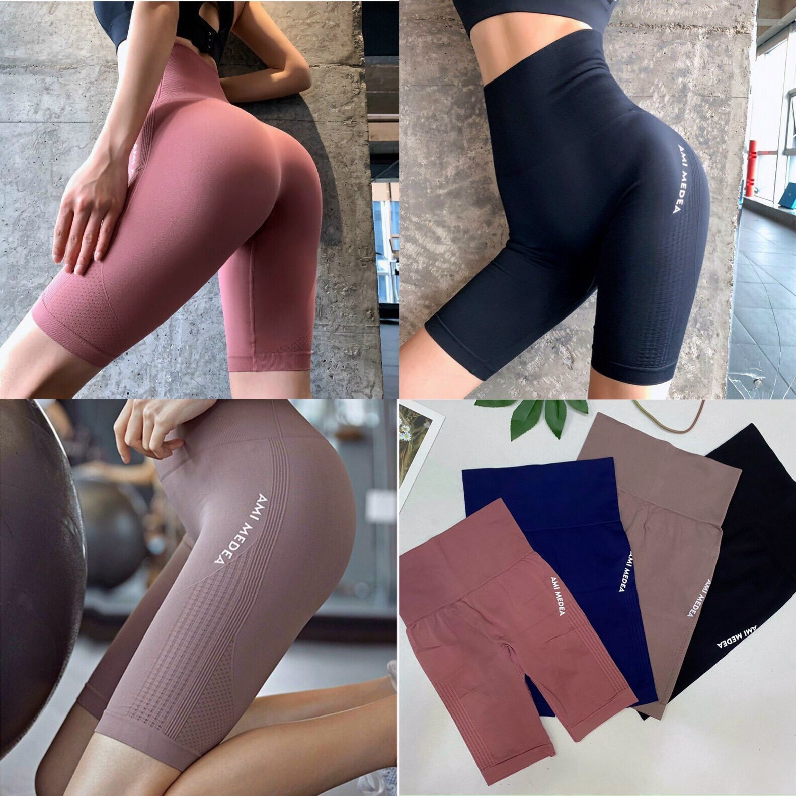 Quần đùi lỡ dệt Ami tập gym thể thao yoga nữ