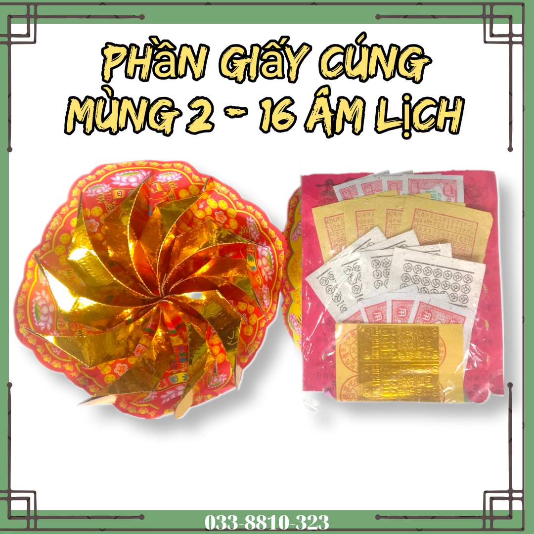 Phần giấy cúng mùng 2 - 16 âm lịch hàng tháng