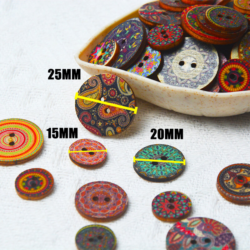 Nút Gỗ Retro 2 Lỗ 50 Cái/100 Cái Thân Thiện Với Môi Trường Thủ Công May Vá Cho Sổ Lưu Niệm Quần Áo Đồ Trang Trí Tự Làm Phụ Kiện Trang Trí Phong Cách Bosian