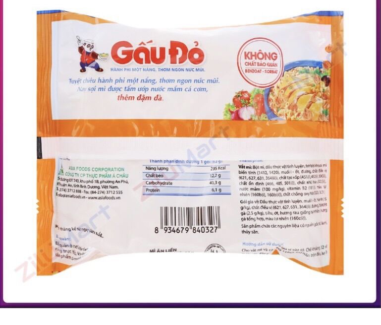 Thùng mì Gấu Đỏ gà sợi phở 30 gói x 63g