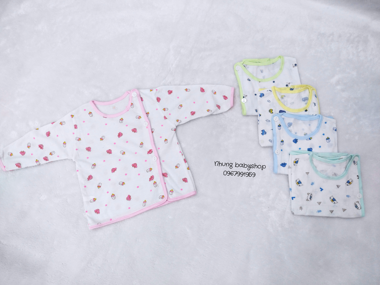 SET 5 ÁO CHẤT COTTON MỀM MỊN CHO BÉ SƠ SINH