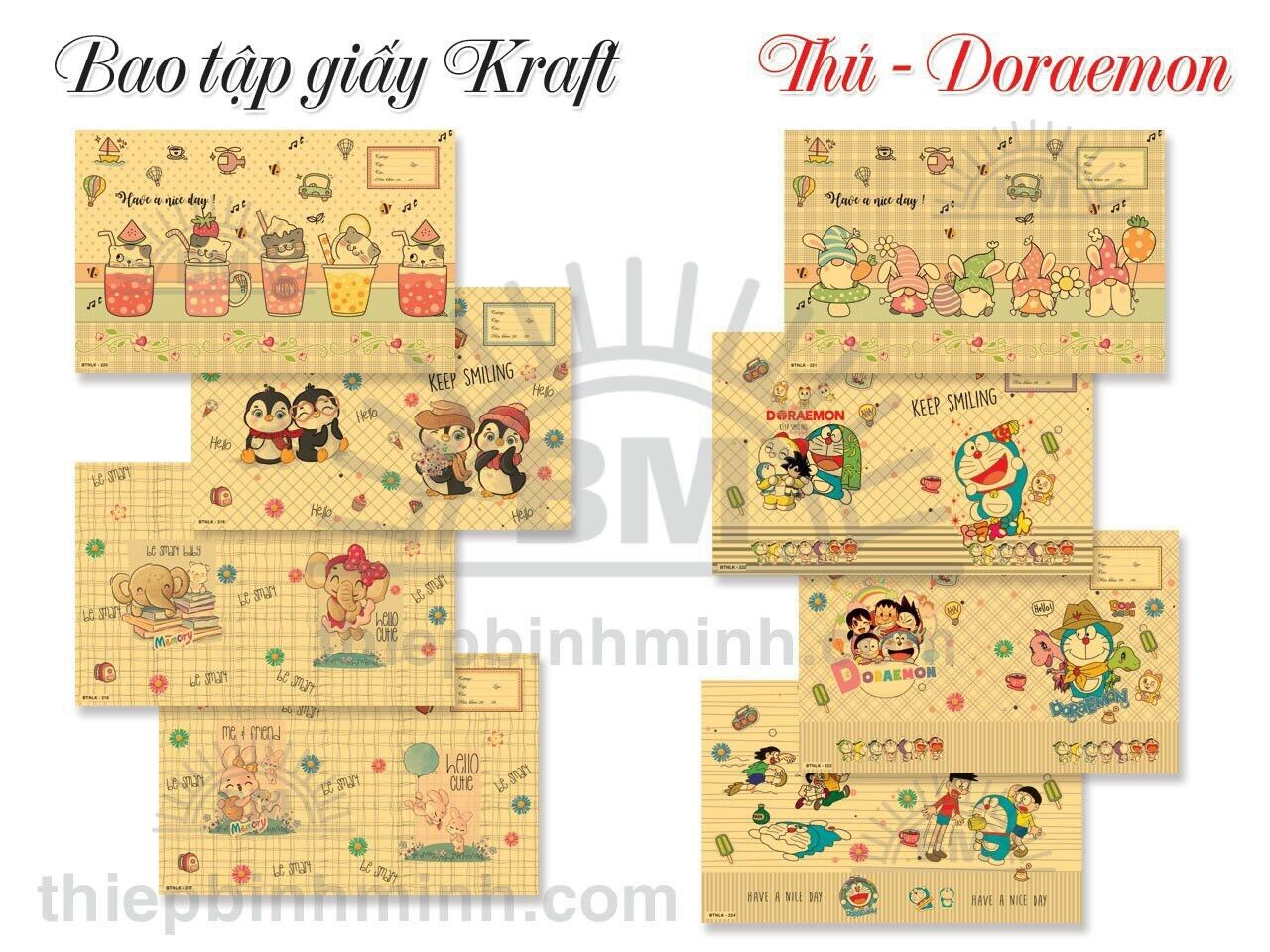 Bao tập khổ nhỏ BM - giấy dầy đẹp , vừa với khổ tập
