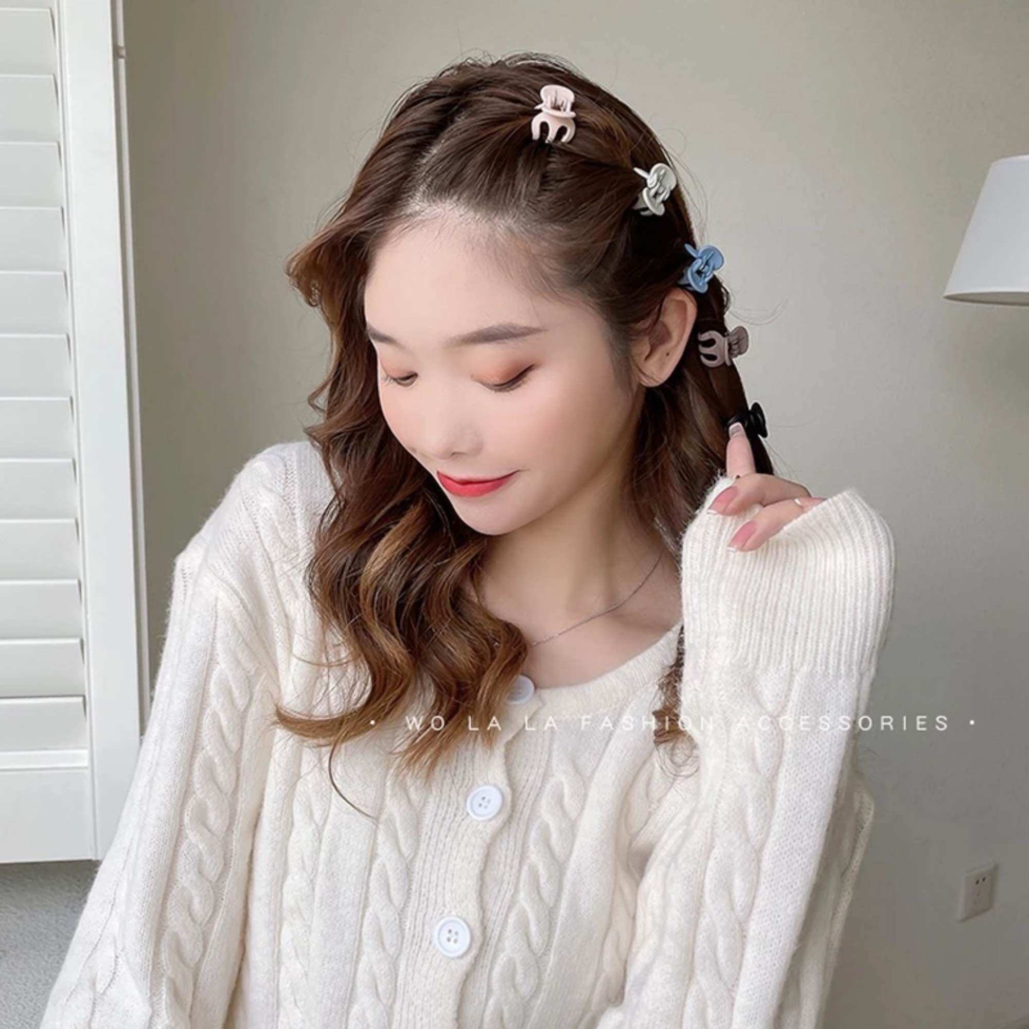 Set of 2 Mini Flower Hair Clips Bella Brooch