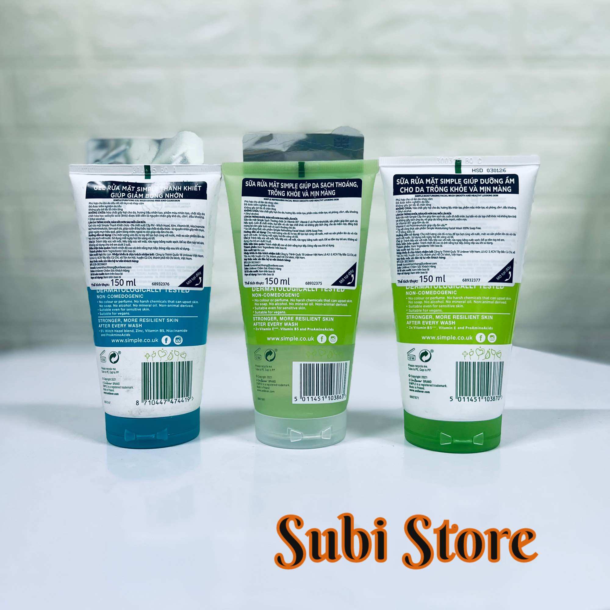 Sữa Rửa Mặt Dành Cho Da Nhạy Cảm Simple Kind 150m(hàng cty)