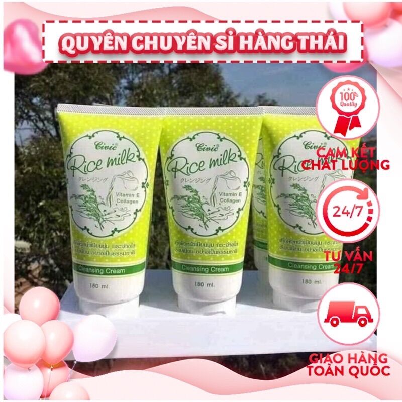 Sữa rửa mặt gạo rice milk 180ml thái lan