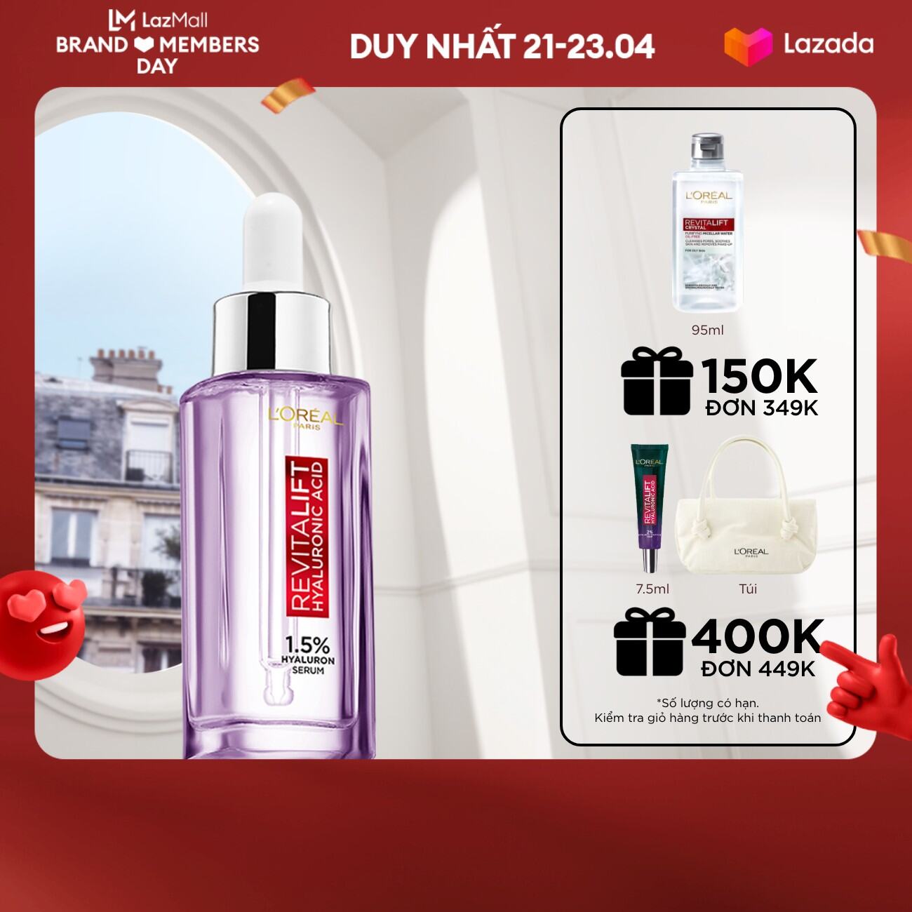 Serum dưỡng cấp ẩm tức thì căng mướt da Revitalift 1.5% Hyaluronic Acid Serum 30ml