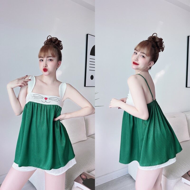 Women's Cute 2-Piece Pajamas for Home Wear, High-Quality Pajamas Made of Soft and Cool Silk